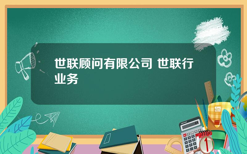 世联顾问有限公司 世联行业务